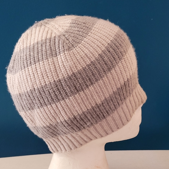 J Crew Women's Hat Size One Size Gray Striped Beanie Casual Outerwear - Picture 8 of 13